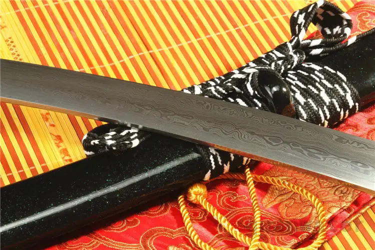 

40'DAMASCUS FOLDED STEEL BLADE HANDMADE JAPANESE SAMURAI SWORD KATANA
