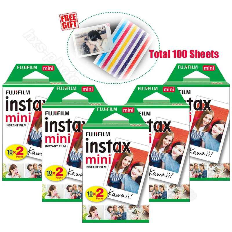 100 шт. Подлинная Fujifilm Instax Mini 11 мгновенная белая пленка для 9 7s 8 90 70 25 камеры и