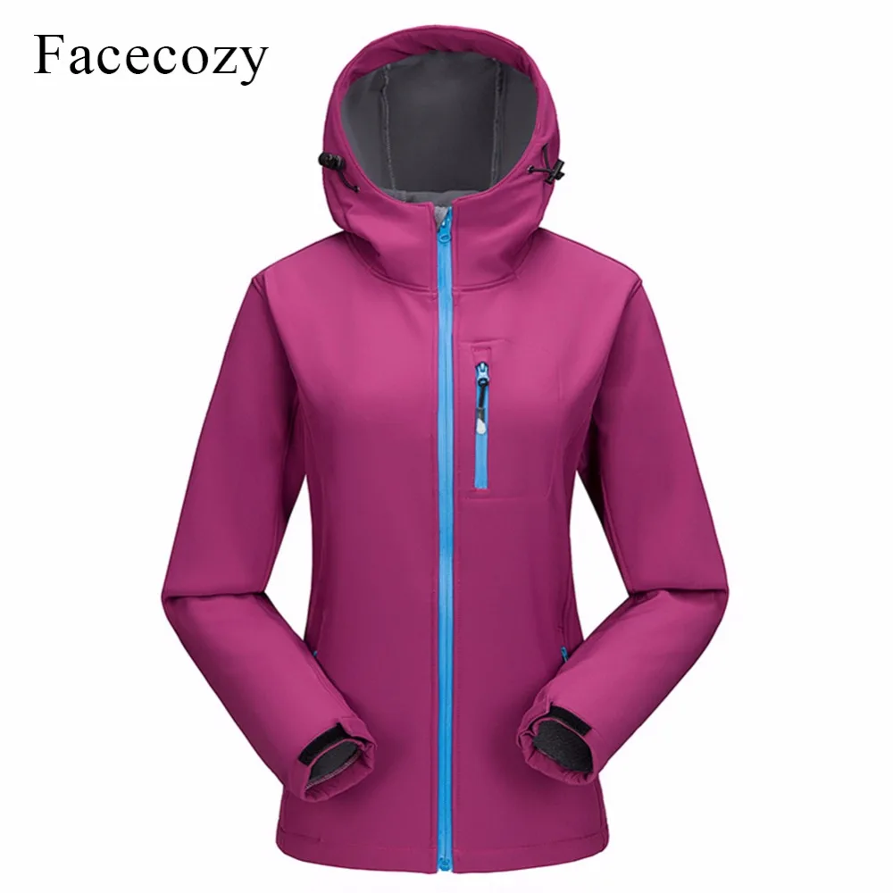 Facecozy Женская флисовая зимняя теплая куртка для пешего туризма пальто с капюшоном