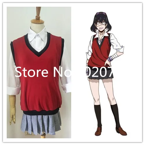 Kakegurui компульсивный игрок мидари Икисима косплей костюм жилет рубашка юбка