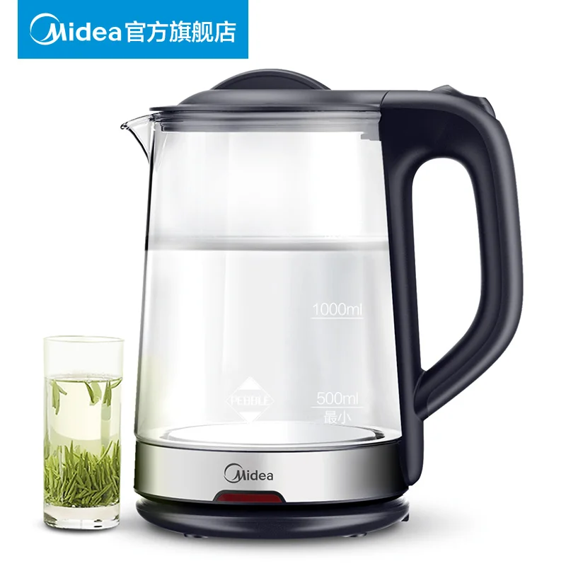 Midea 1.7L Kettles Electric Kettle Automatic Power Off Glass Boiling Water