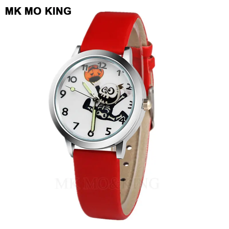 Минималистичный дизайн Хэллоуин Тыква Мультяшные детские часы время светящийся