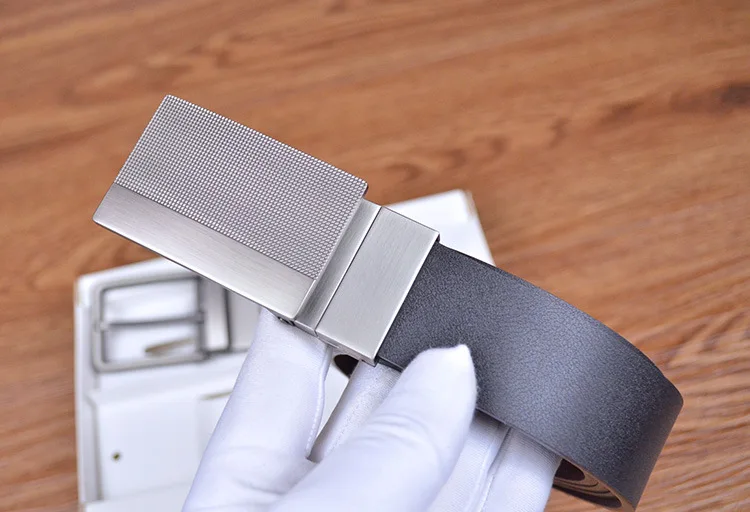Ремень Костюм Pin BuckleAutomatic Пряжка из натуральной кожи роскошные Ремни для Для мужчин 105 см-125 см длинные сплава пряжки Для мужчин Ремни подарочные коробки