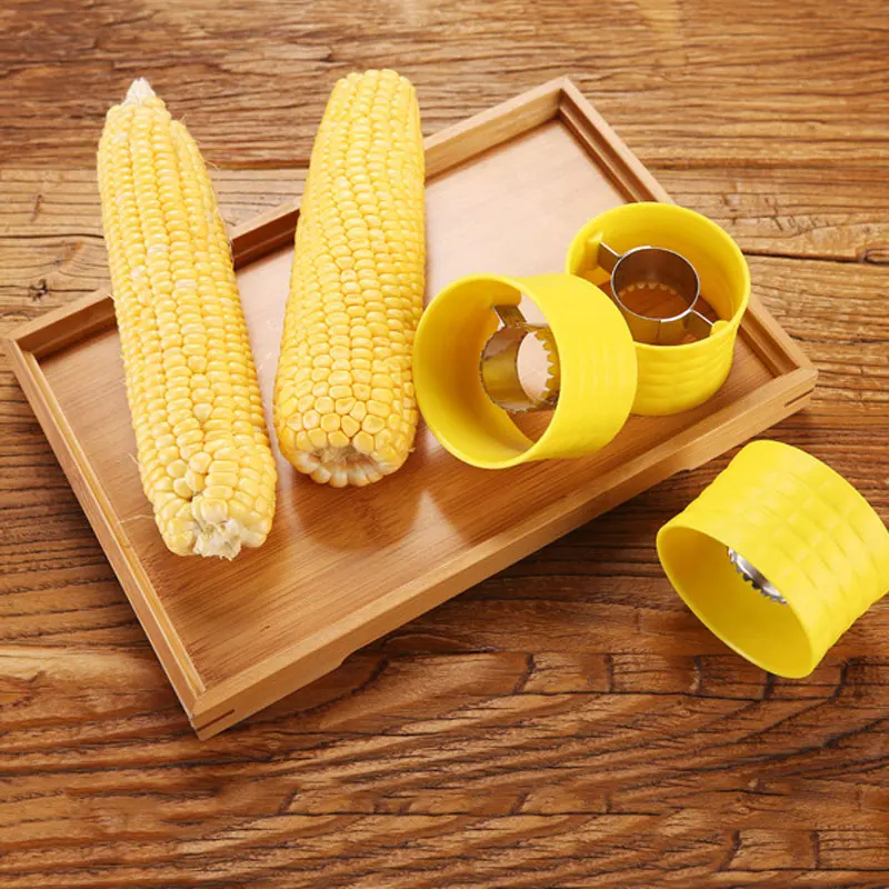 Желтая Кукурузная плоскостная Овощечистка Cob молотилка для кухни гаджеты Ручное Вращение нержавеющая сталь инструмент для зачистки кукурузы