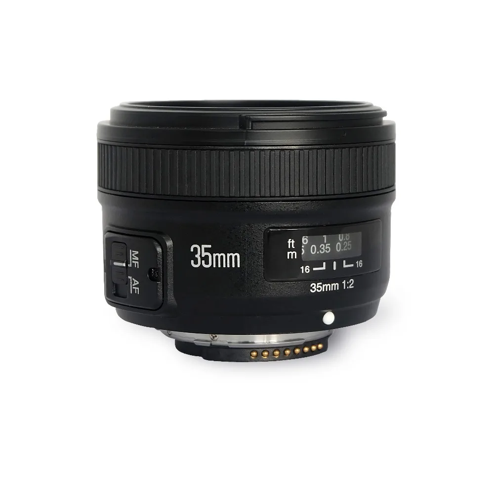 Объектив YONGNUO 35 мм YN35mm F2N AF/MF с фиксированным фокусом F1.8 для Canon Nikon F Крепление объектива D3200 D3400 D3100 D5300 для DLSR камеры
