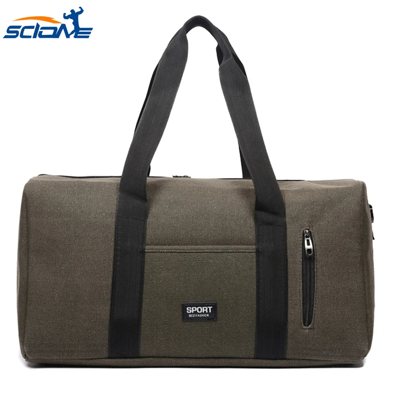 

Scione Top Canvas Fitness Bag Durable Multifunction Travel Handbag Sporting Tote For Male Travel Large Capacity Sport Bag