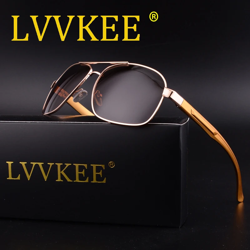 Солнцезащитные очки LVVKEE Мужские поляризационные зеркальные солнечные в