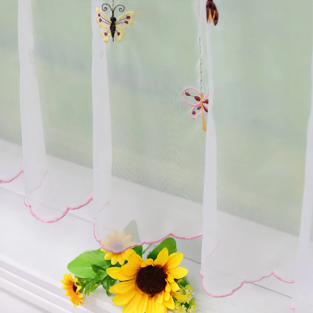 Полутюлевые занавески с бабочками для кафе магазина кухни из 100% полиэстера