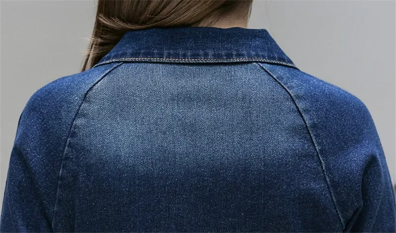 Плюс размер 5XL джинсовые платья женские новые весенне-осенние удлиненные джинсовые платья повседневные топы тонкие женские платья большого размера N264