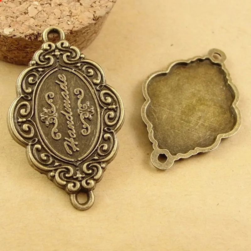 

RONGQING 40pcs/lot Jewelry Findings Connectors NEW Retro-antiquity Letter