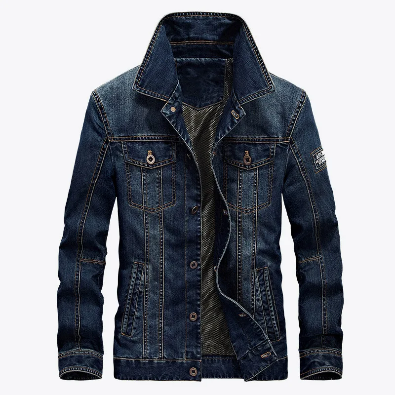 Dark Blue LLYGE, Мужская утолщенная теплая джинсовая куртка, джинсовое пальто, одежда, толстый отложной воротник, мужские куртки, верхняя одежда размера плюс, Мужская Уличная одежда - Цвет: Dark Blue