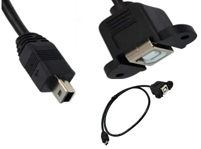 LBSC 50 см USB 2 0 B гнездо принтера Панель Крепление к мини 5 p pin Мужской
