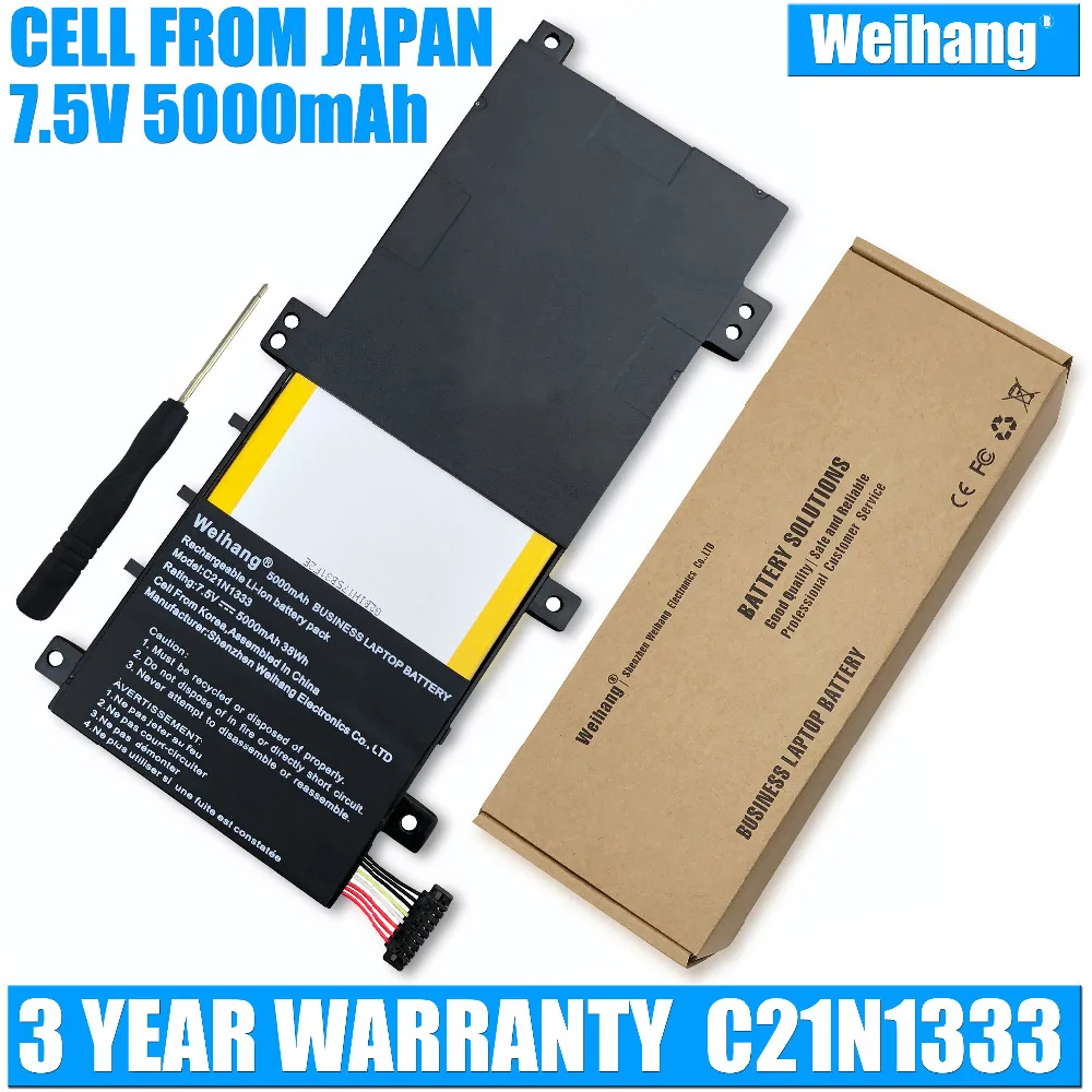 Корея ячейка 5000mAh Weihang Новый Бизнес Аккумулятор для ноутбука C21N1333 ASUS Transformer Book Flip