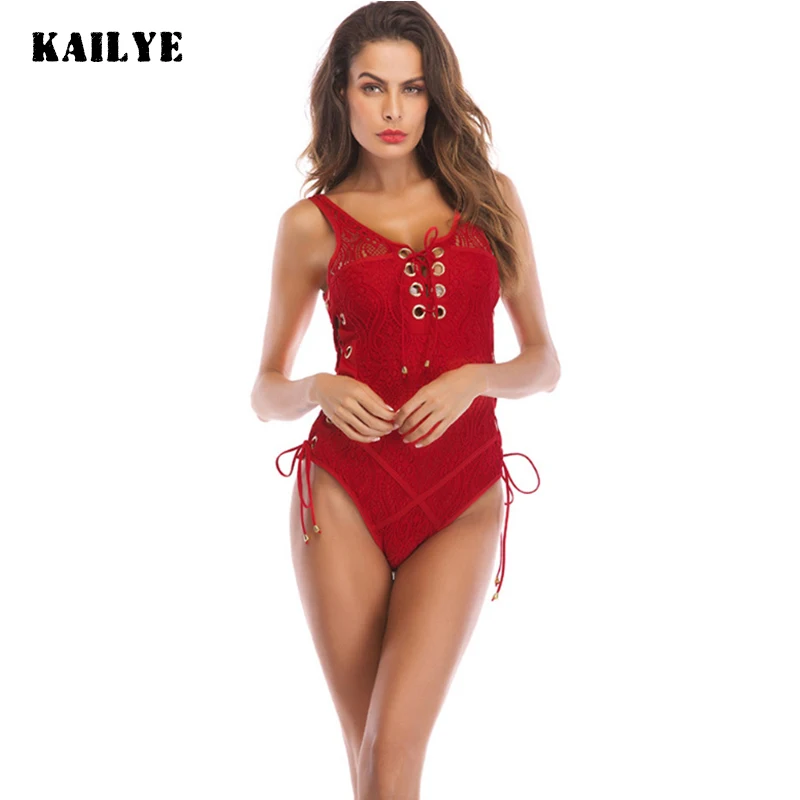 KAILYE Новый женский боди сексуальный кружевной Осенний комбинезон крест на