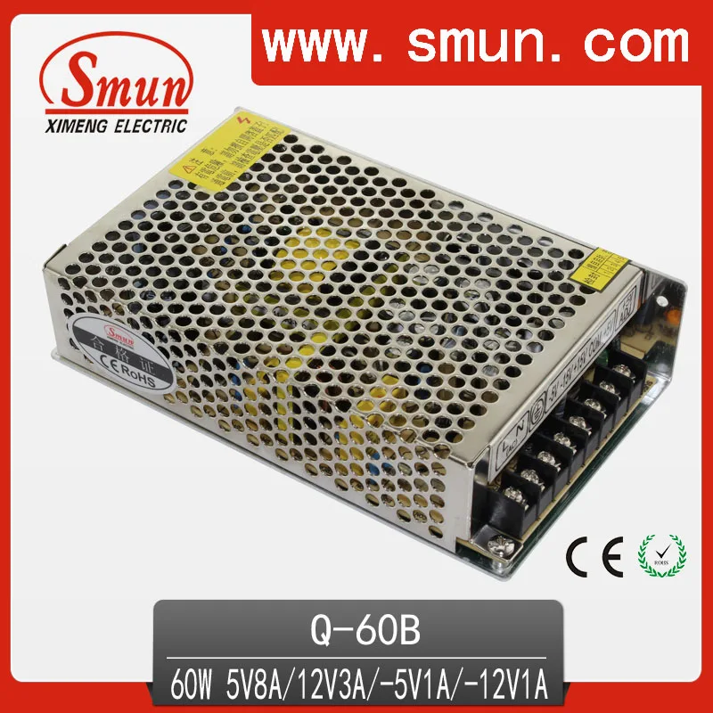 Hot Sale SMUN Q-60B 60W 5V8A/12V3A/-5V1A/-12V1A Quad Output Switching Power Supply SMPS | Обустройство дома