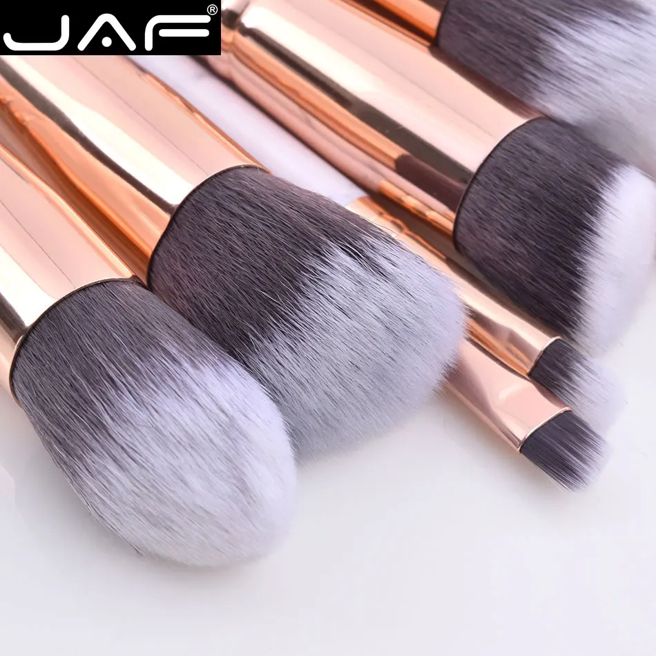 JAF 10 шт./компл. мраморная Кисть для макияжа с держателем из розового золота кисти