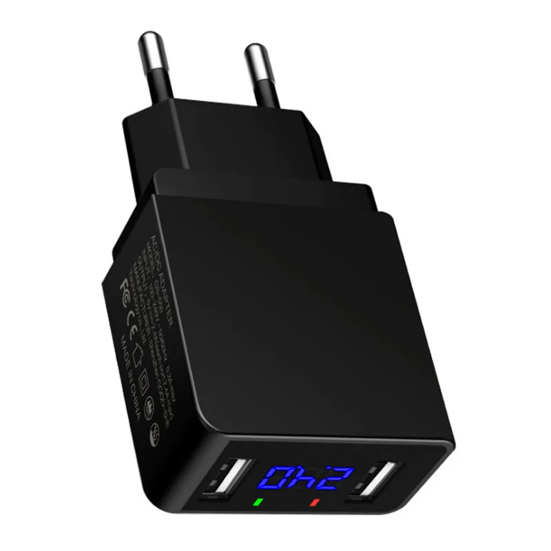 ! Accezz светодиодный Дисплей Dual USB телефона Зарядное устройство для розетки ЕС 5В 2.4A