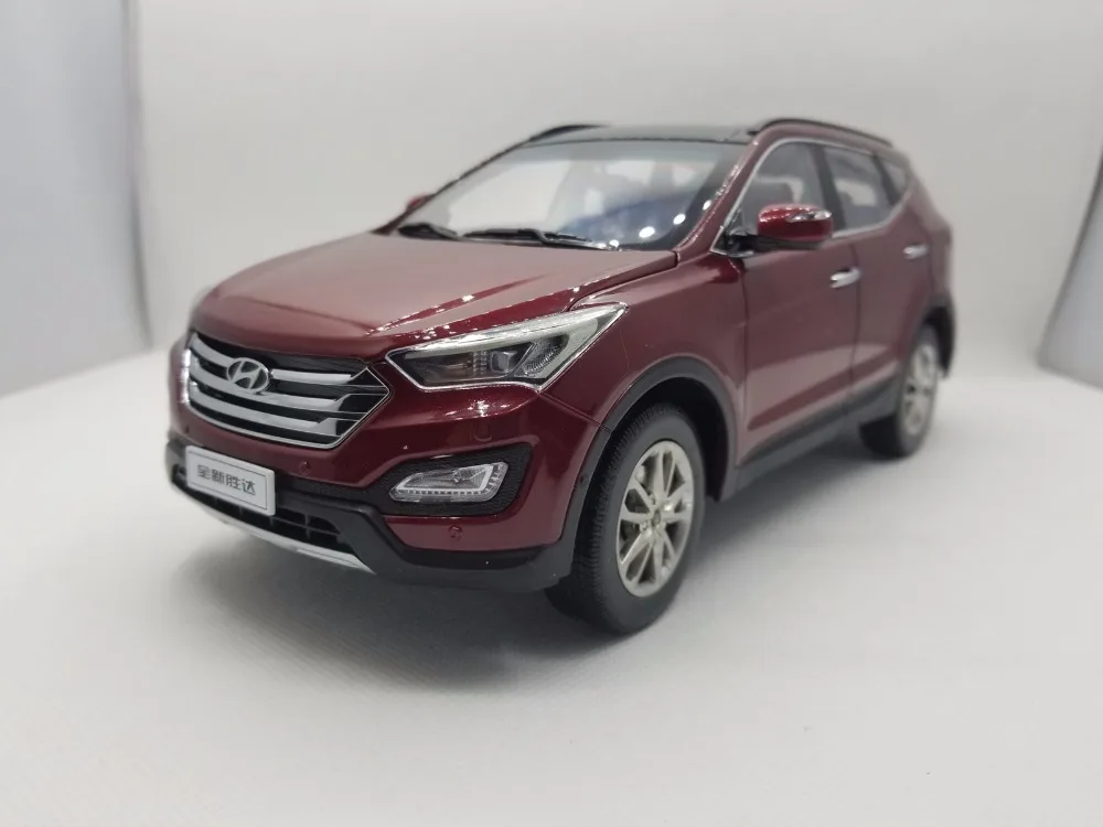 1:18 Модель литья под давлением для Hyundai Santafe Red 2015 игрушечный автомобиль из сплава