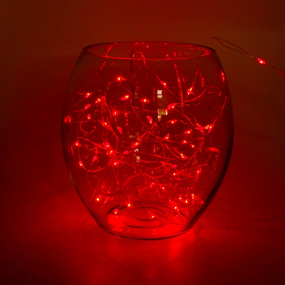 2 м с медным проводом светодиодная гирлянда батареей водонепроницаемая для