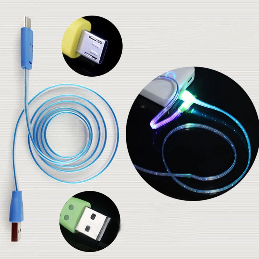 Кабель со светодиодной подсветкой V8 Кристалл Micro USB кабель для передачи данных