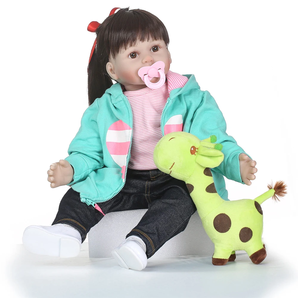 NPKCOLLECTION 23 дюйма 58 см силиконовая кукла для новорожденных девочек игрушки