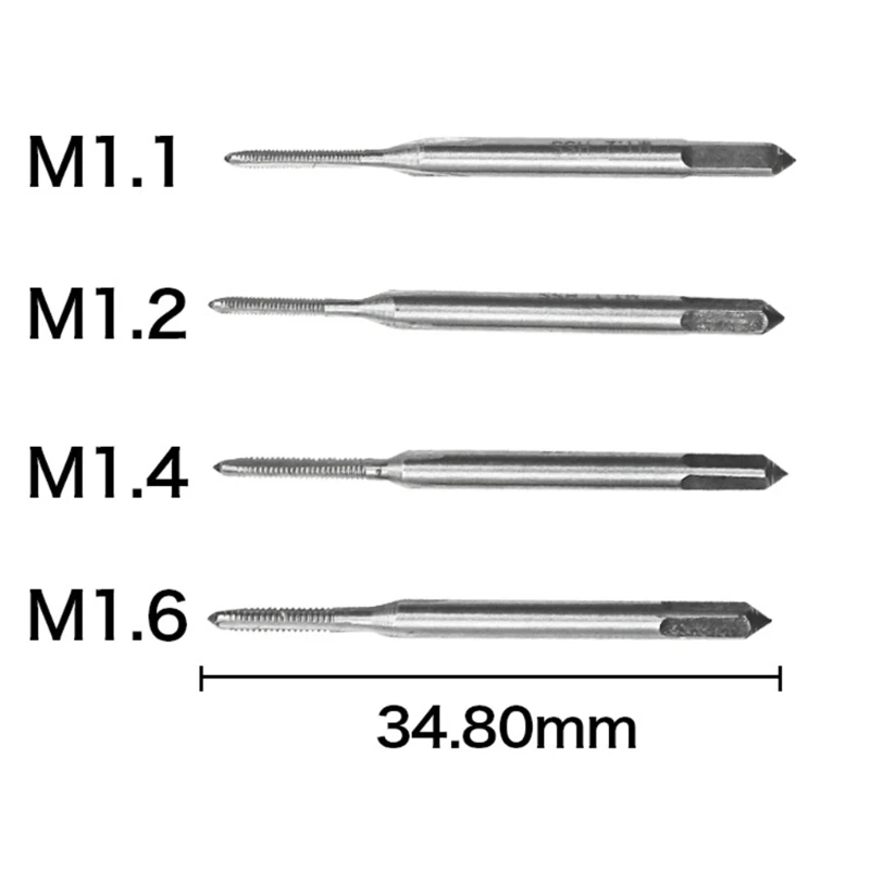 1 комплект Мини HSS метрические краны штамповки гаечный ключ ручка M1 M1.6 резьба