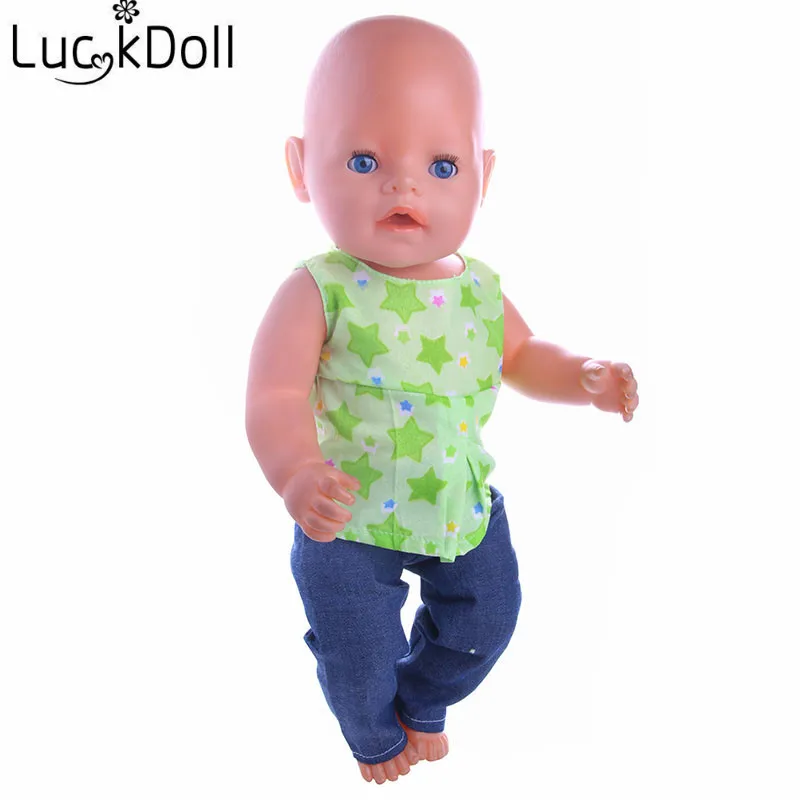 Костюм ручной работы LUCKDOLL с юбкой леггинсами и топом 18 дюймов американский 43 см