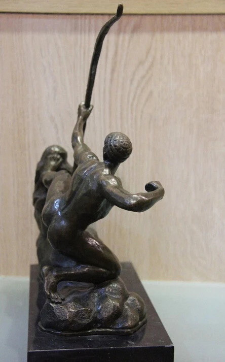 Западная ХУДОЖЕСТВЕННАЯ Статуэтка бронза медный лук для стрельбы из лука