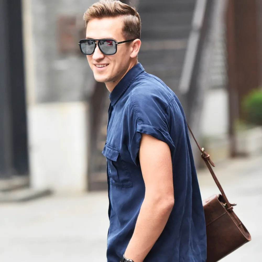 Original Handmade Genuine Leather Small Men Shoulder Bag Retro Messenger Cow Casual Man Male Crossbody Sling |