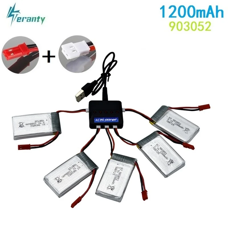 Аккумулятор lipo 3 7 в 1200 мАч для Syma X5 X5SW X5SC M18 H5P H11D H11C T64 T04 T05 F28 F29 T56 T57 HQ 859B 898B|Детали и