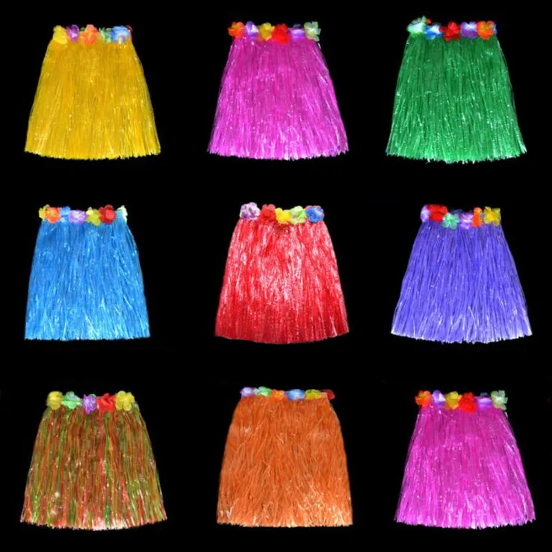 Детская Гавайская юбка костюм Тропическое платье Hula Luau Leis трава вечерние нее