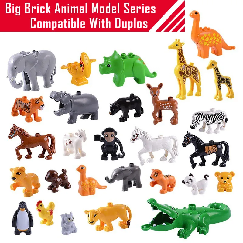 

Big Brick Animal Model Series Accessories Children Educational Building Blocks Toys Kids Gifts
