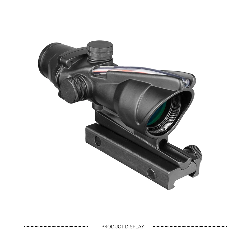Охотничий Прицел ACOG 4X32 оптика из настоящего Волокна Красная точка с подсветкой шеврон травленая сетка тактический оптический прицел