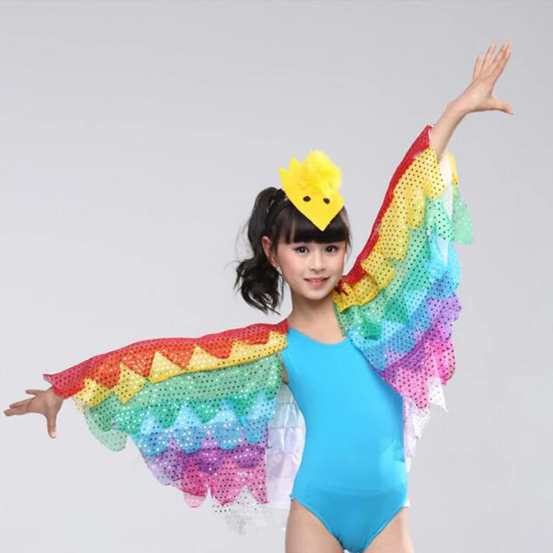 Новинка желтый ярко розовый синий большой воробей крылья Феникса детский