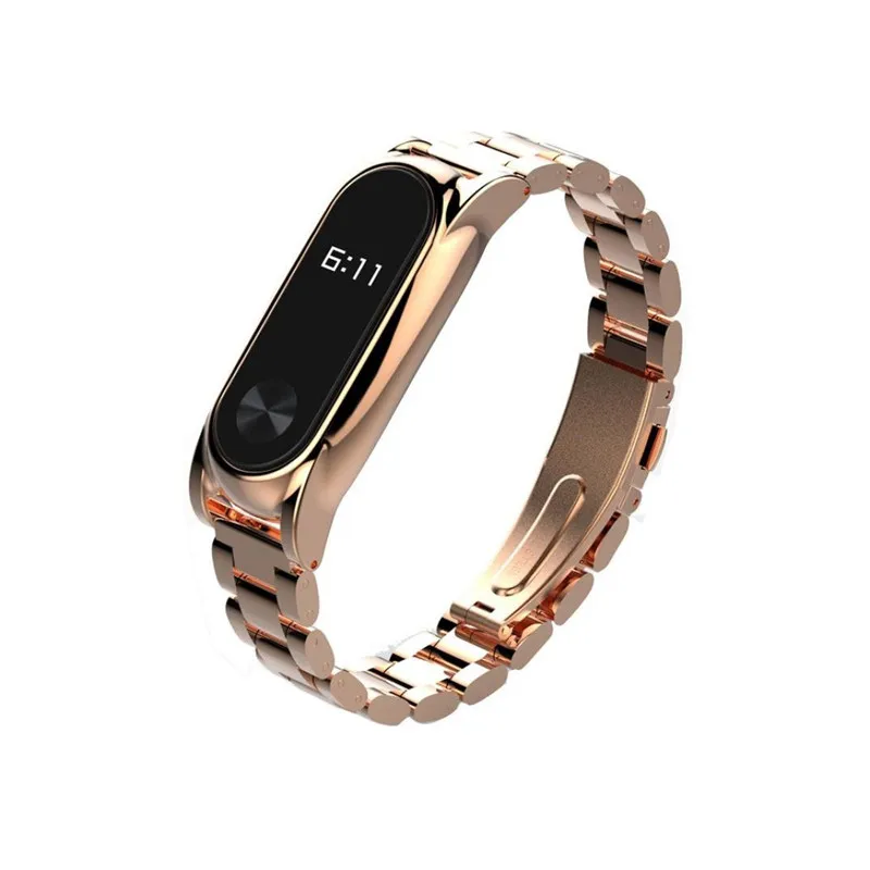 

Металлический ремешок из розового золота для Xiaomi Mi Band 2, ремешок из нержавеющей стали, ремешки для умных часов, заменяемые аксессуары для Mi ...