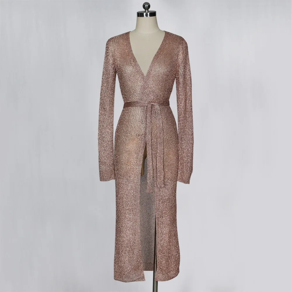 JRRY сексуальное длинное женское пальто с поясом длинным рукавом дамский плащ