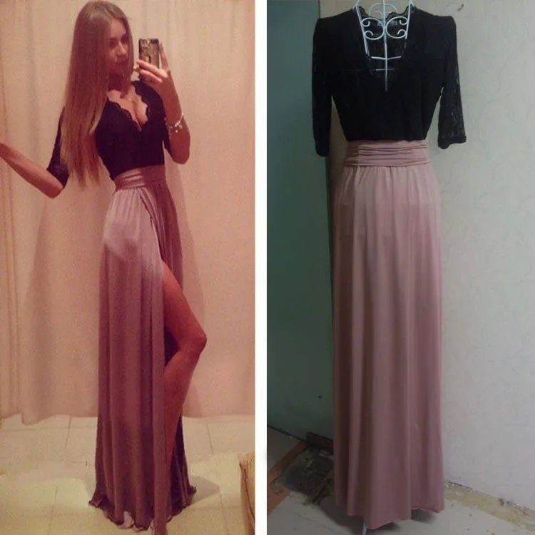 Новая осенне зимняя модная женская одежда boohoo кружевное лоскутное длинное