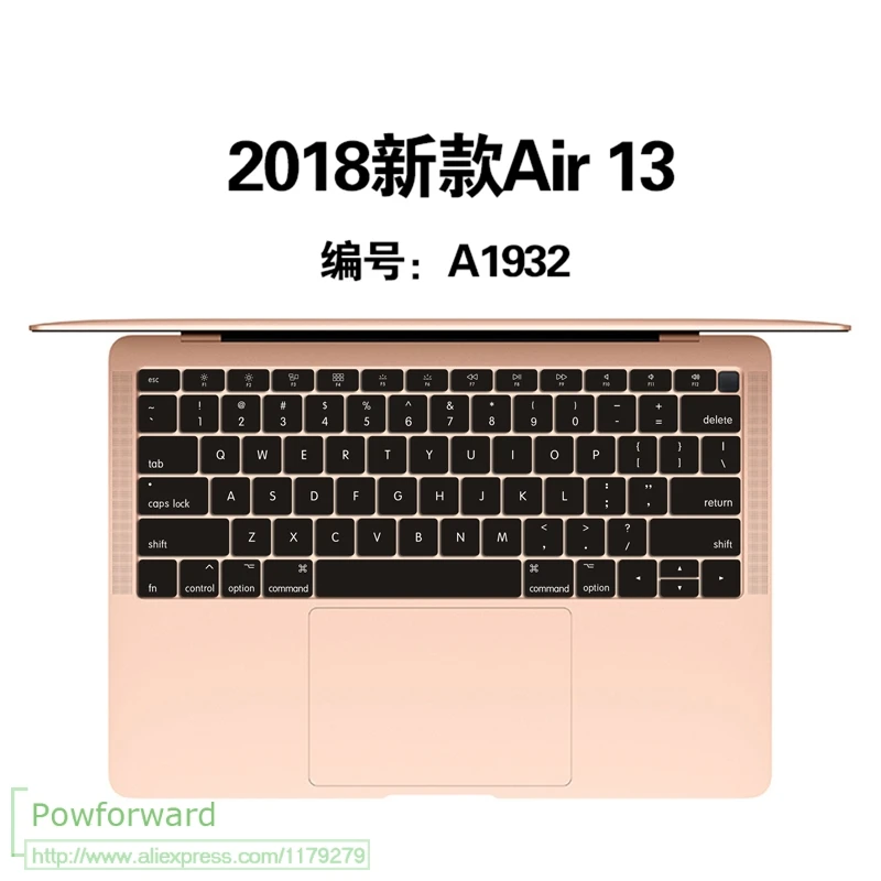Силиконовый чехол для клавиатуры macbook air 13 дюймов 3 дюйма A1932 с Touch ID английский