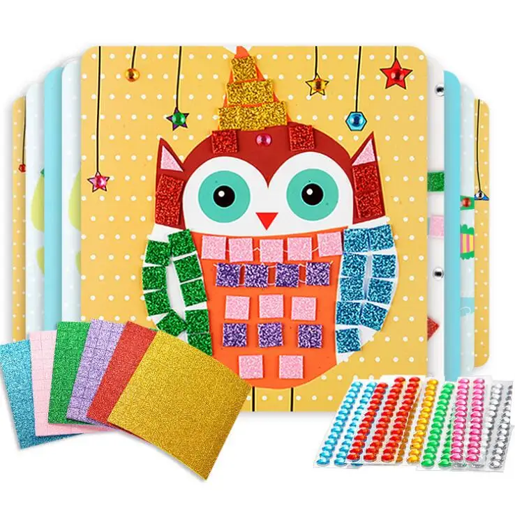 

Cartoon Crystal EVA Mosaic Stickers Kids Art Crafts 3D Animal Stickers Educational Pegatinas Puzzle Toys for Children 10 Style