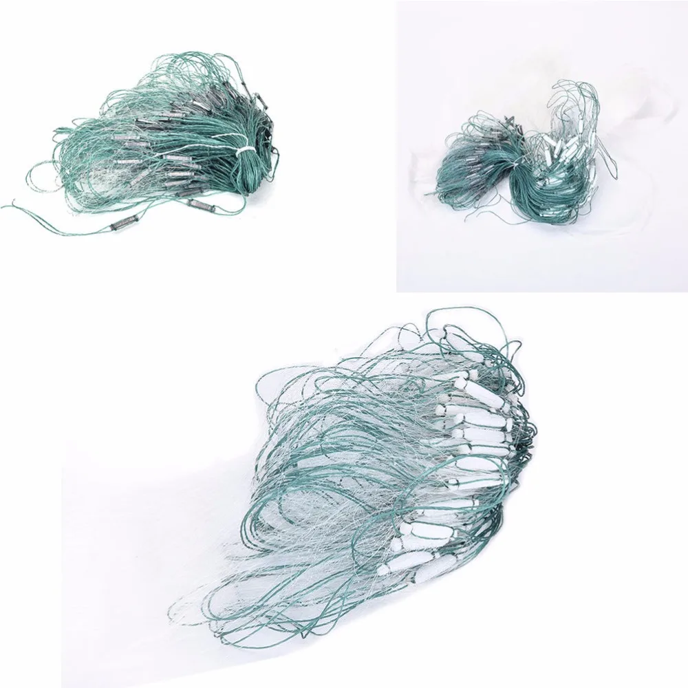 Оптовая продажа трехслойная жаберная рыболовная сеть 20 м из монофиламента с