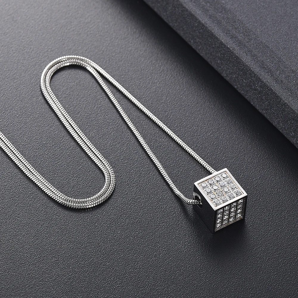 IJD12841 нержавеющая сталь Mini Cube кулон кремационной урны Human/Pet Keepsake памятный для