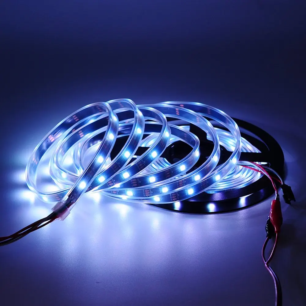WS2812B индивидуально Адресуемая Светодиодная лента 5050 RGB 144 пикселей Гибкая лампа