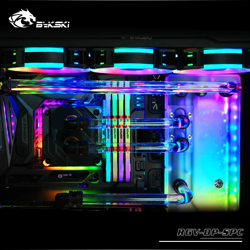 Bykski водный охладитель пластина для DeepCool Quadstellar чехол, RBW(5 V)/RGB(12 V), подходит для водяного охлаждения здания