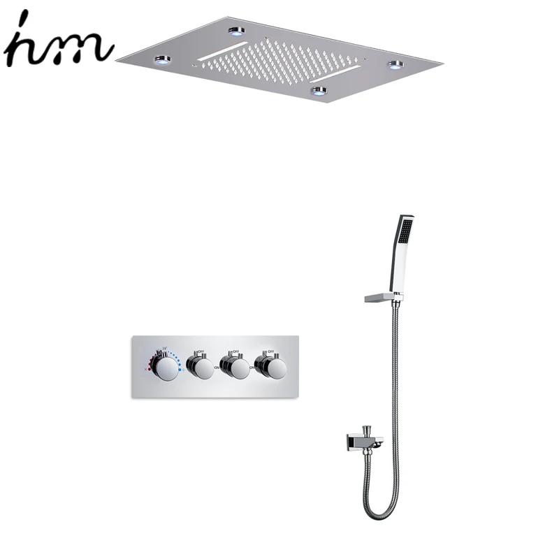 Водопад LED Смеситель для душа Набор Дождь Насадка / Большой поток воды Ванна