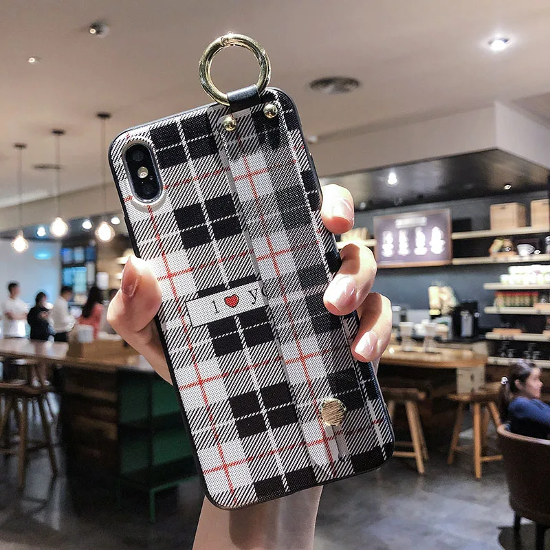 Ремешок на запястье, чехол для телефона для iphone 7, чехол с кисточками, подставка для iphone 6, 6s, 7, 8 Plus, X, iphone, XR, XS, Max, чехол