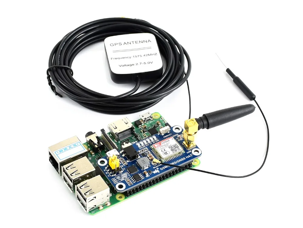 Шляпа Waveshare GSM/GPRS/GNSS/Bluetooth 3 0 для 2B/3B/3B +/Zero W поддержка SMS телефона электронной почты