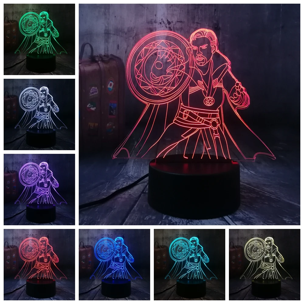 Marvel Legends крутой доктор странные Мстители фигурки героев 3D RGB светодиодный ночник