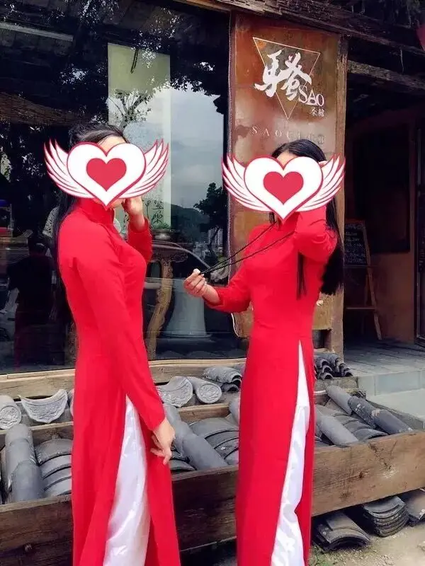 Женская однотонная традиционная одежда aodai из Вьетнама, вьетнамское платье ao dai, вьетнамские костюмы, вьетнамская одежда, восточное платье