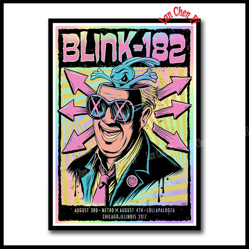 Лиловый Blink 182 панк-рок группа рок с белым покрытием бумажные плакаты стены гостиной домашнего искусства украшения Музыка Настенный декор - Цвет: Лиловый