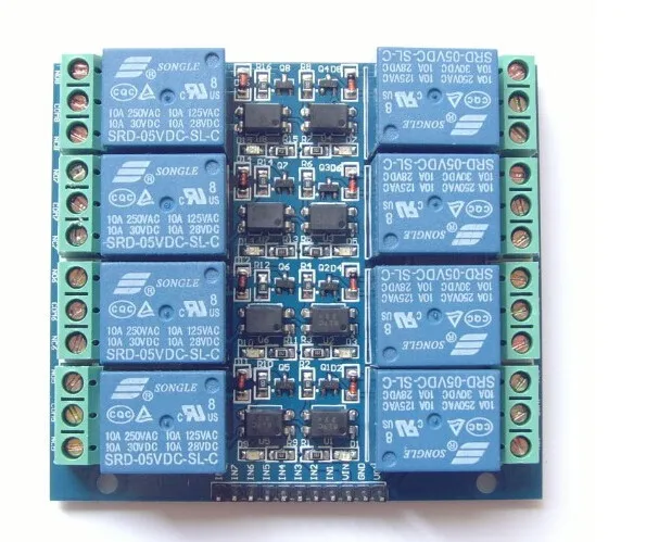 8 канальный релейный модуль 5V 10A оптопара изолирующий для arduino|8 channel relay|isolation